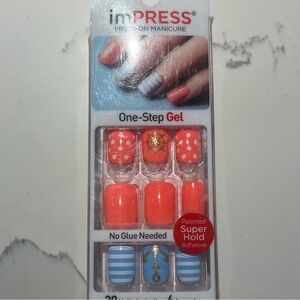 ImPRESS Nails - One Step Press and Go! nautical design. Super Sassy Summer Nails
